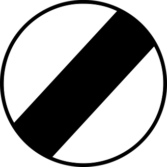 A White Circle With A Black Stripe In It