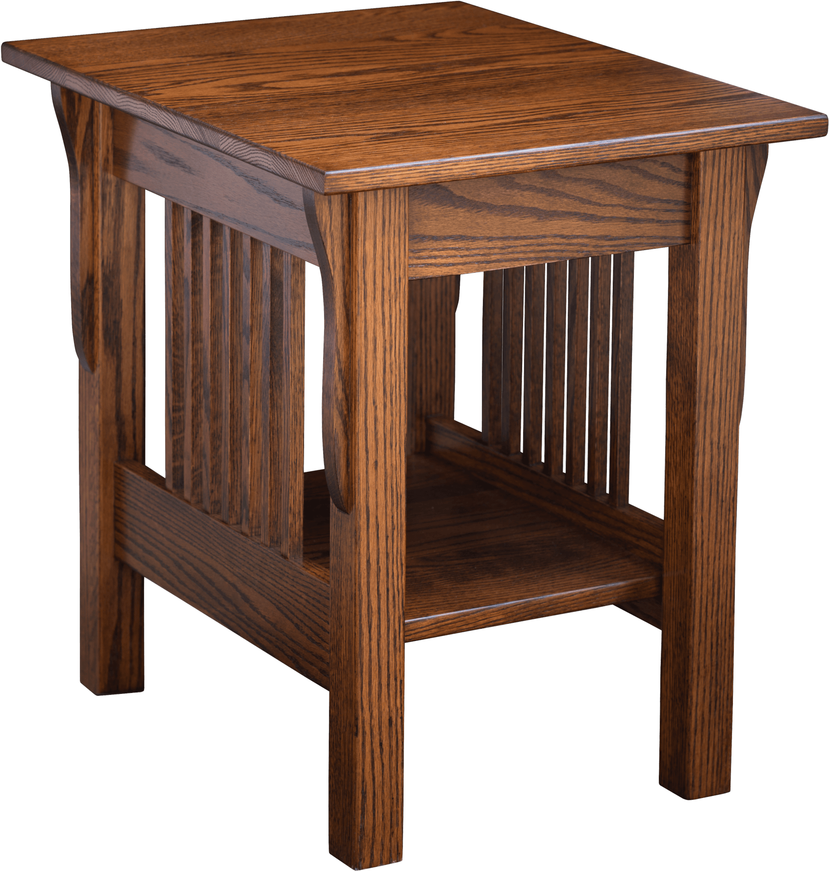 A Wooden End Table With A Shelf
