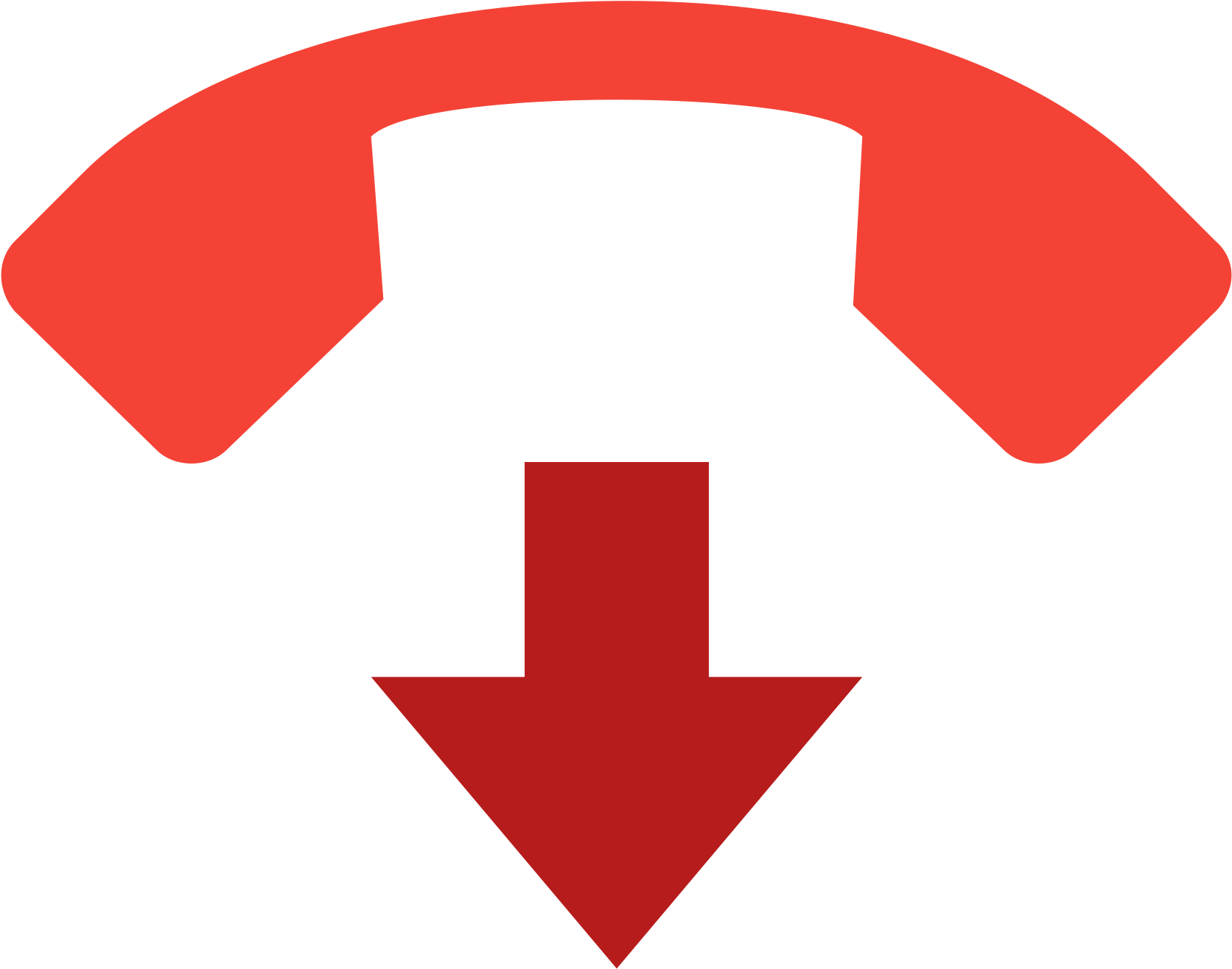 A Red Phone With A Red Arrow