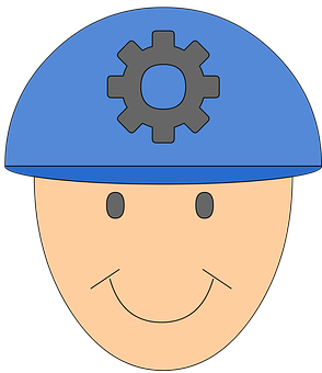 A Cartoon Of A Man Wearing A Blue Hat