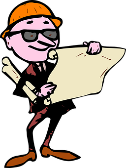 Cartoon Man Holding A Paper