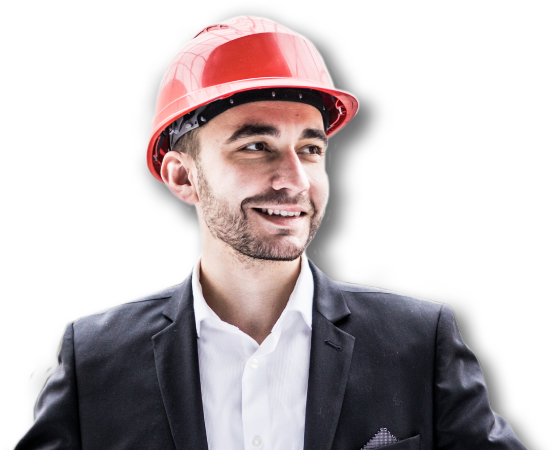 A Man Wearing A Suit And A Hard Hat