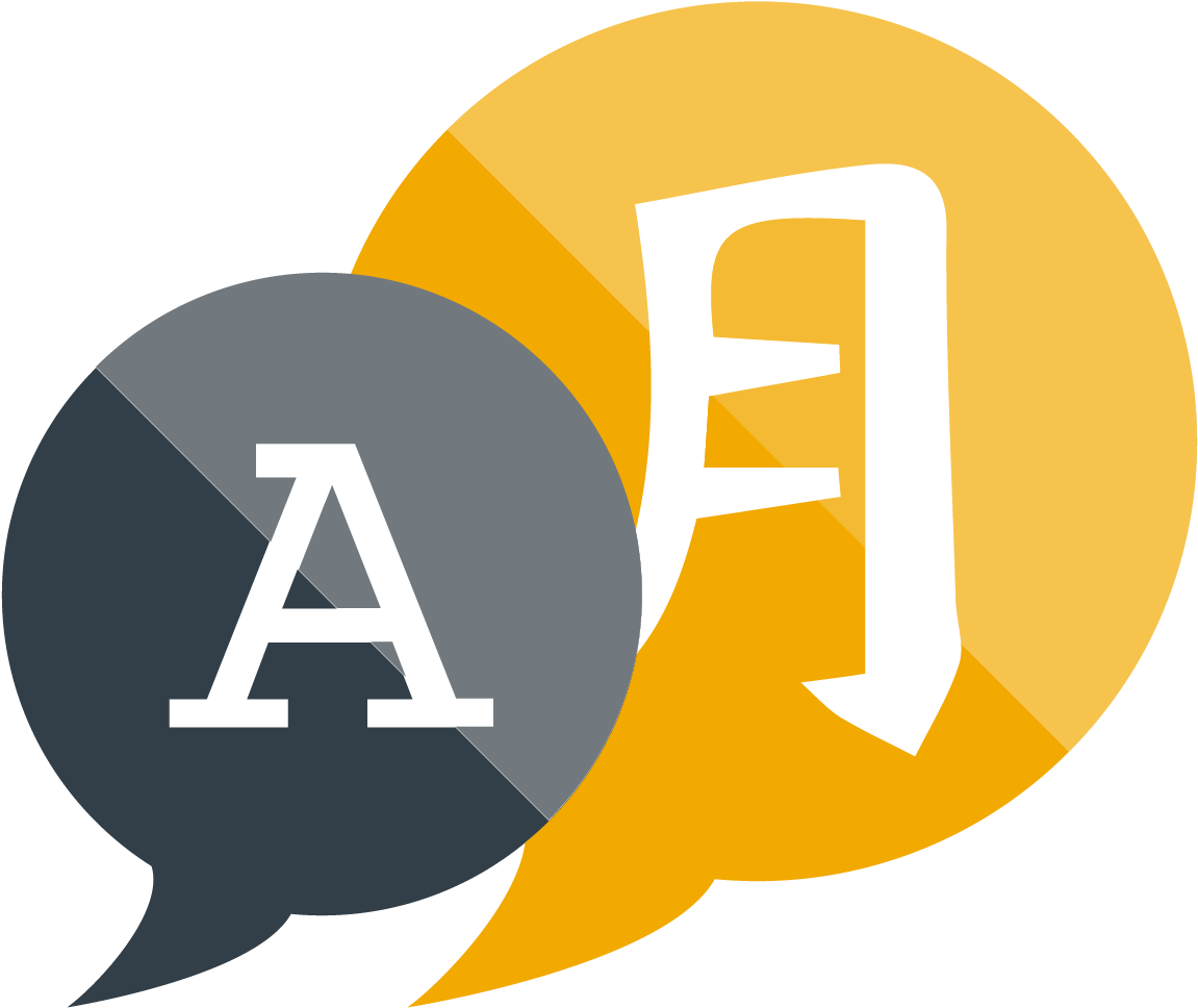 A Yellow And Grey Speech Bubbles With A Letter A