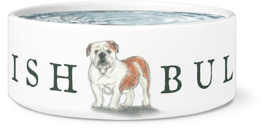 A White Bowl With A Dog On It