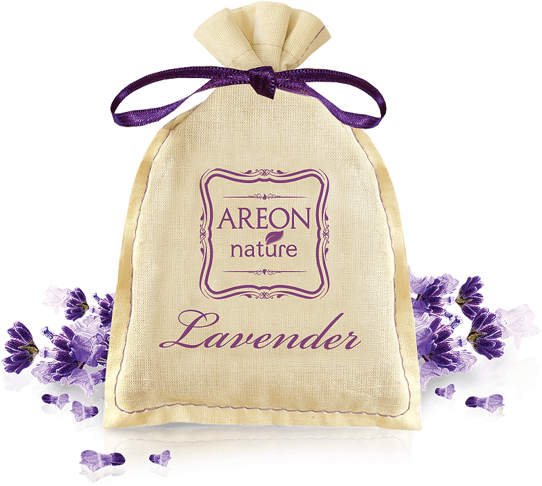 A Bag With Purple Ribbon And Flowers