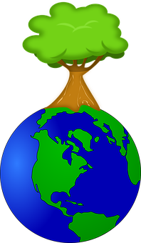 A Tree Growing On The Earth
