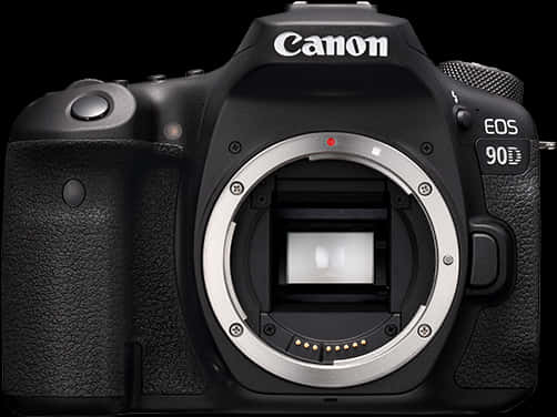 A Black Camera With A Round Lens