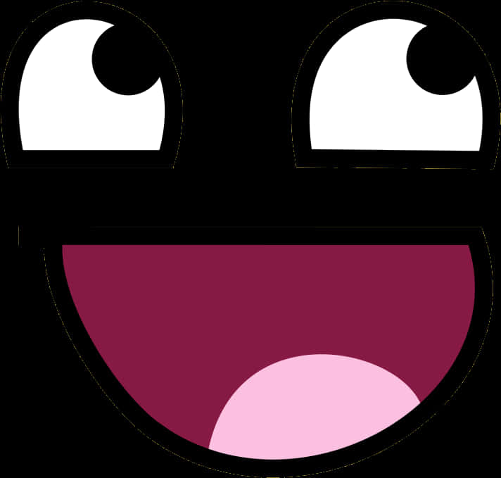 A Cartoon Face With Eyes And Mouth