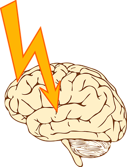 A Brain With A Lightning Bolt