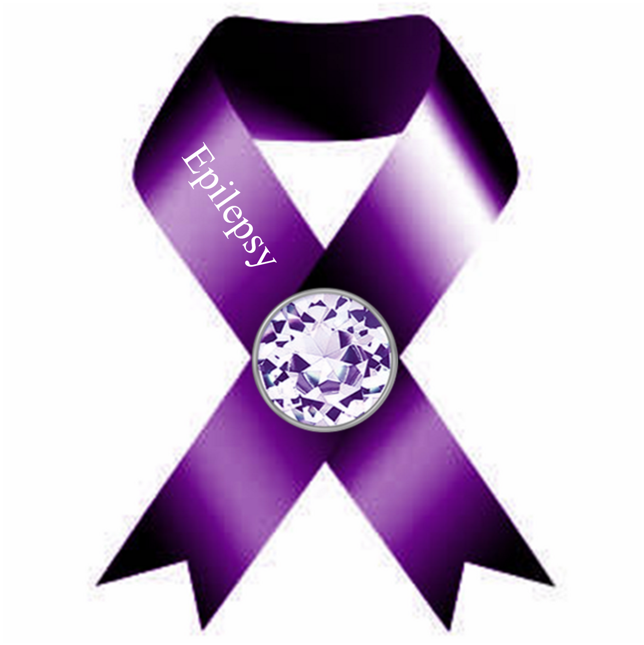A Purple Ribbon With A Diamond
