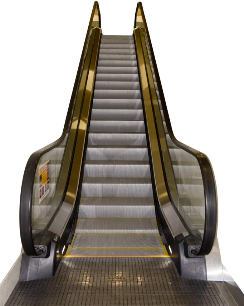 A Escalator With A Black Background