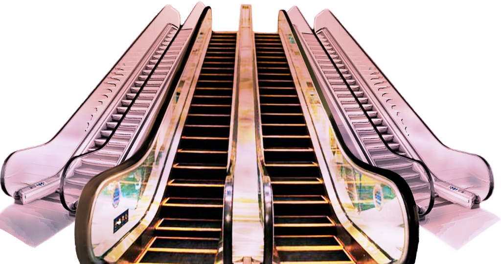 A Close Up Of A Escalator