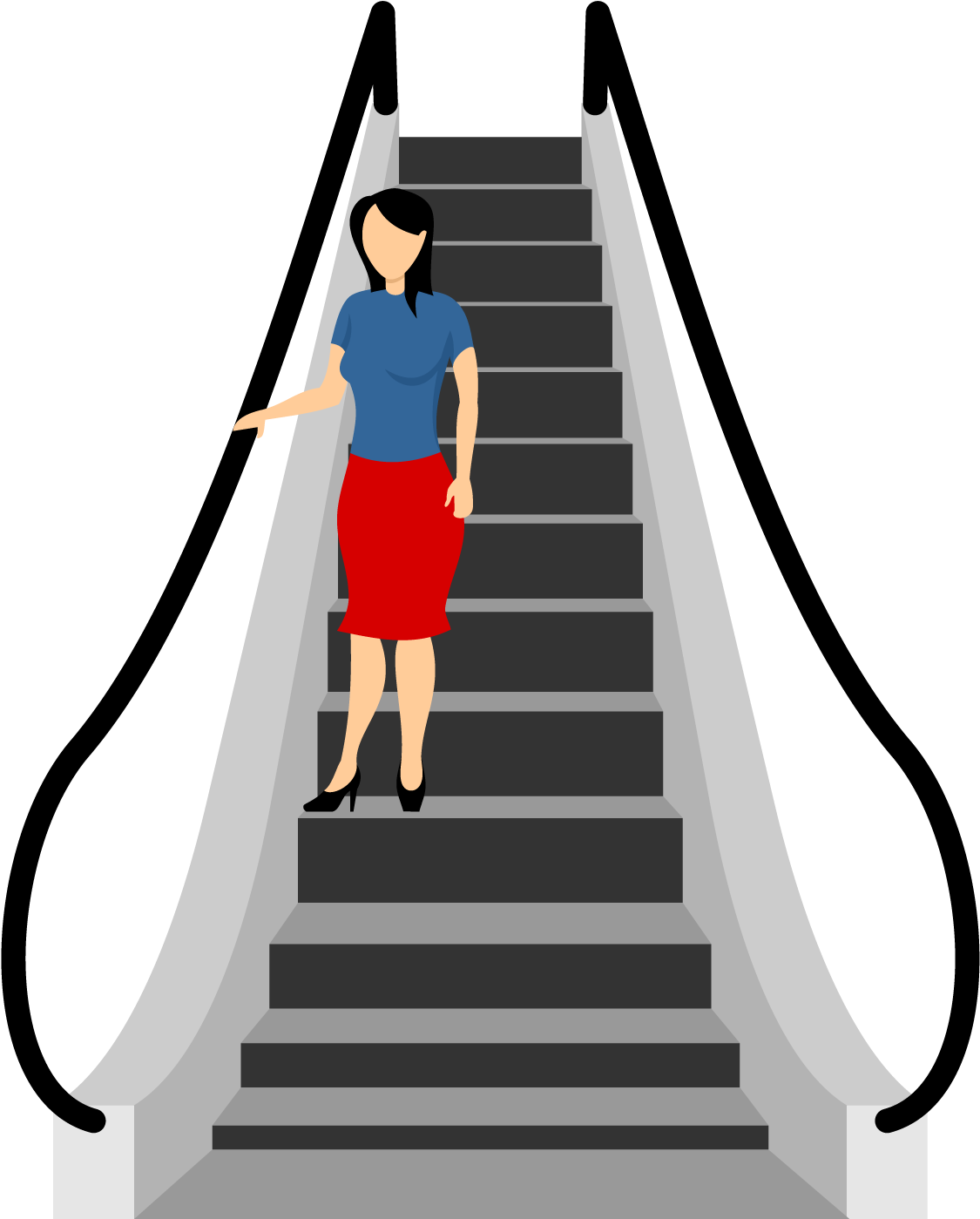 A Woman Standing On A Set Of Stairs