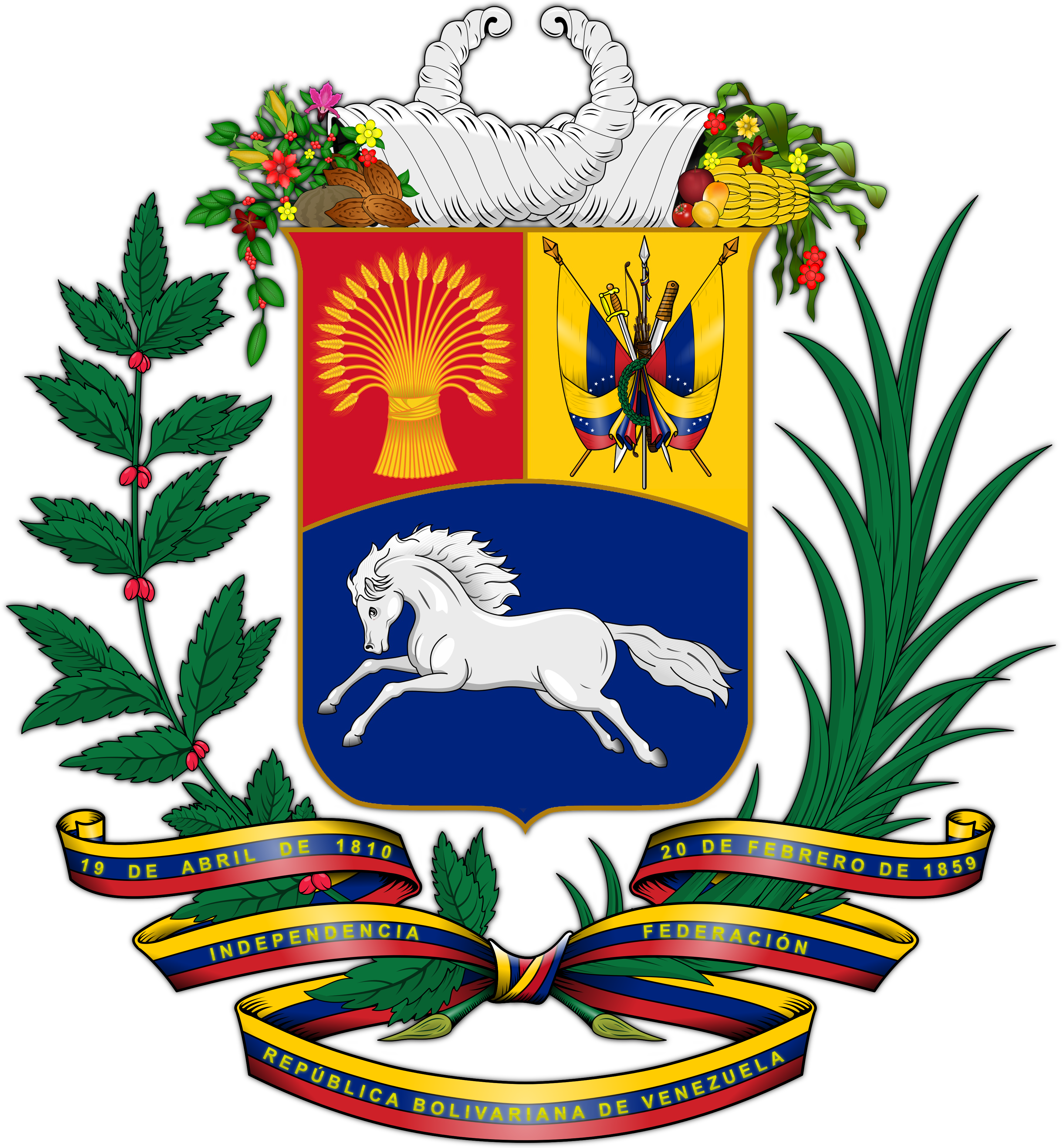 A Coat Of Arms With A Horse And A Ribbon