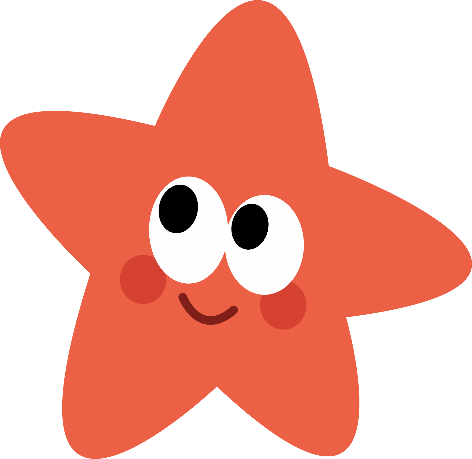 A Cartoon Star With Eyes And Mouth