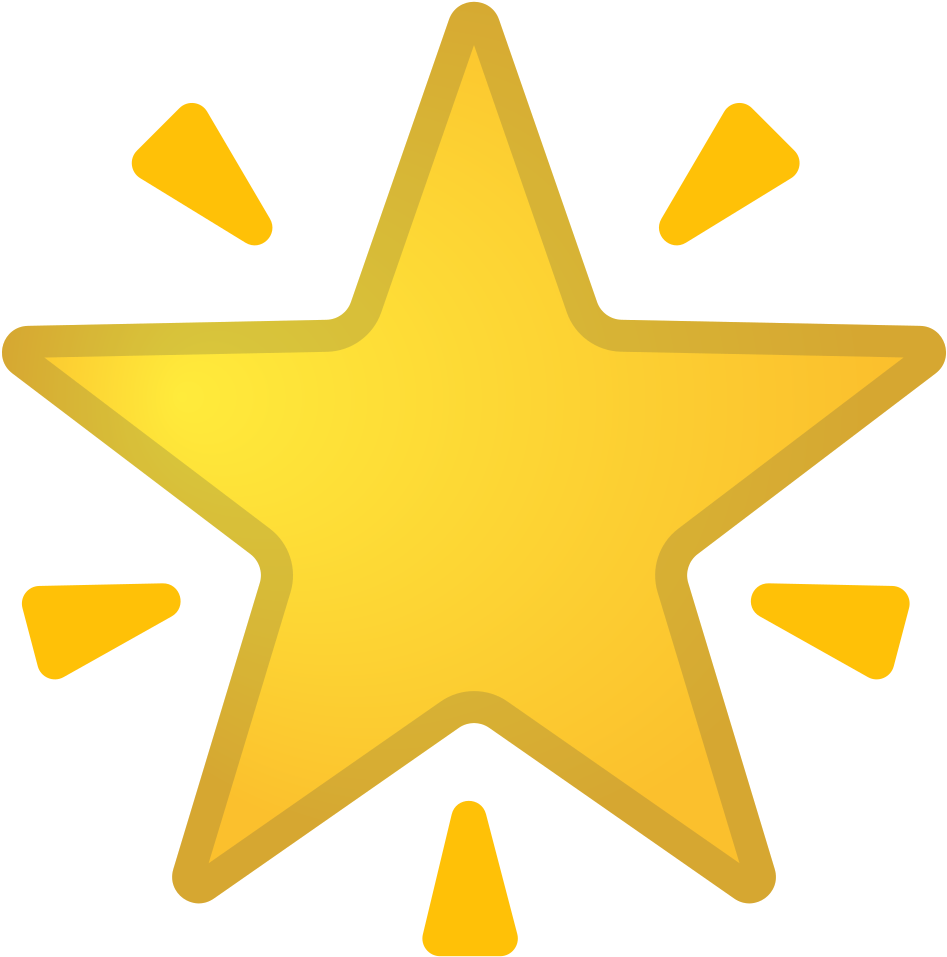 A Yellow Star With Rays Of Light