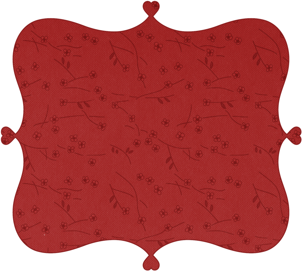 A Red Floral Pattern On A Black Background