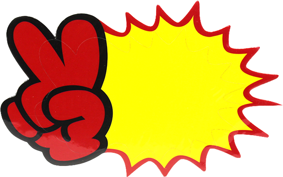 A Red And Black Hand With A Yellow Explosion