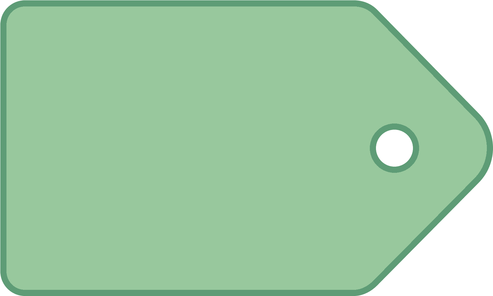 A Green Tag With A Black Hole
