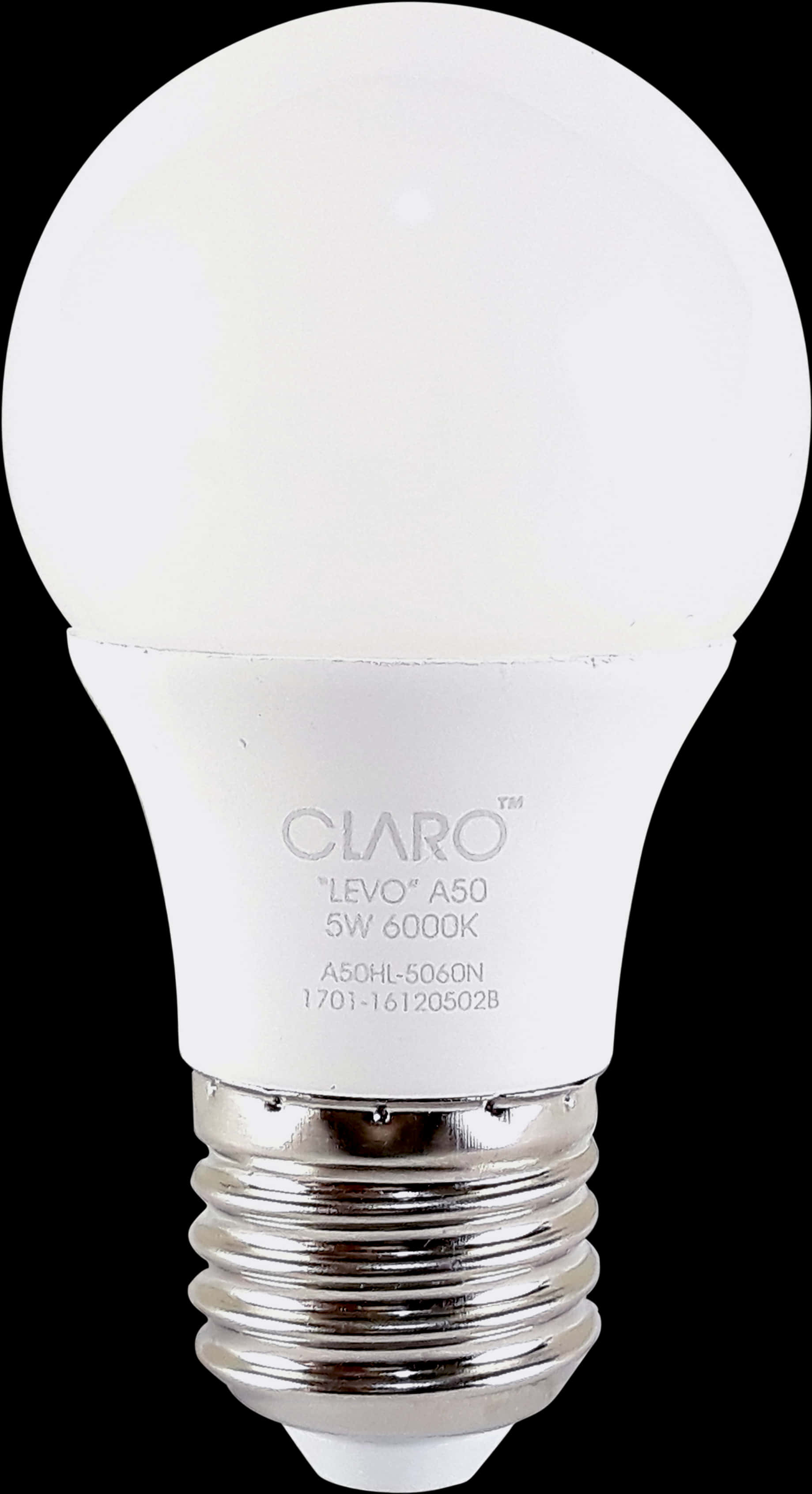 A White Light Bulb With A Silver Rim