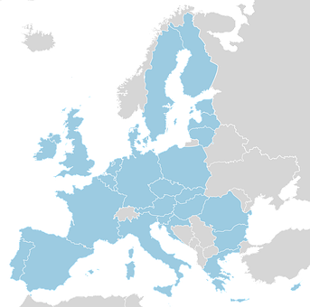 A Map Of Europe With Different Countries/regions
