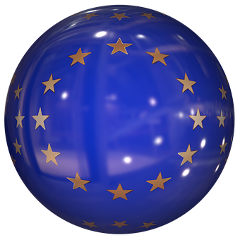 A Blue Ball With Gold Stars