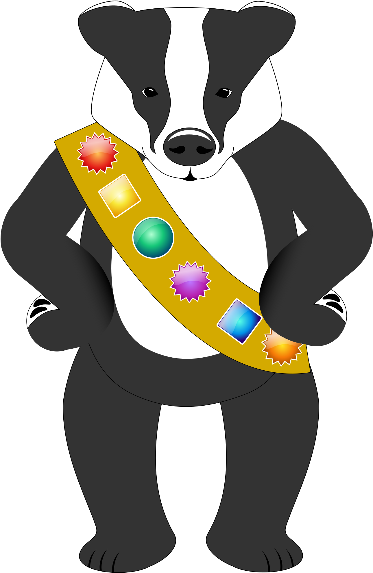 A Cartoon Panda With A Yellow Sash