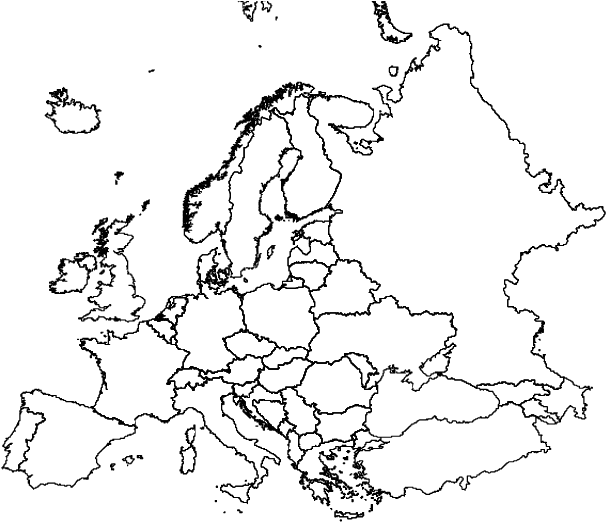 A Map Of Europe With Black Background