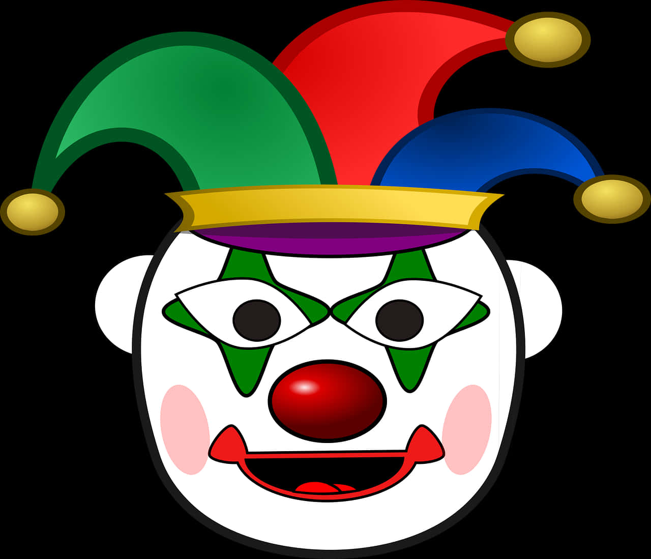 A Clown Face With Colorful Hat