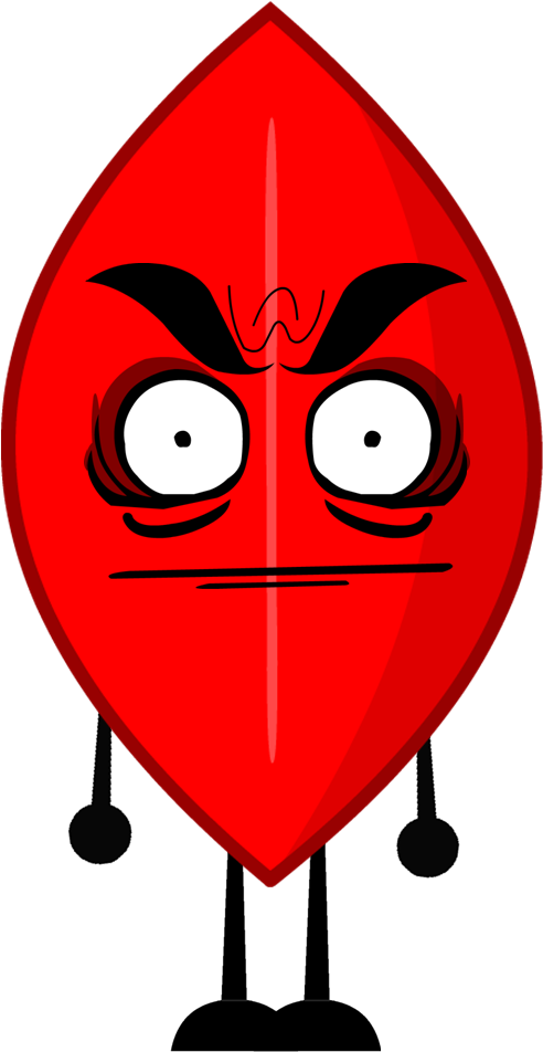 A Cartoon Face On A Red Leaf