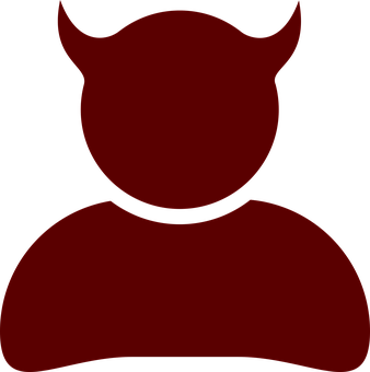 A Red Devil Head With Horns