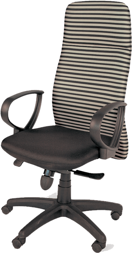 A Black And White Striped Office Chair