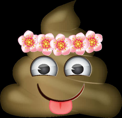 Poop Emoji With Flower Crown