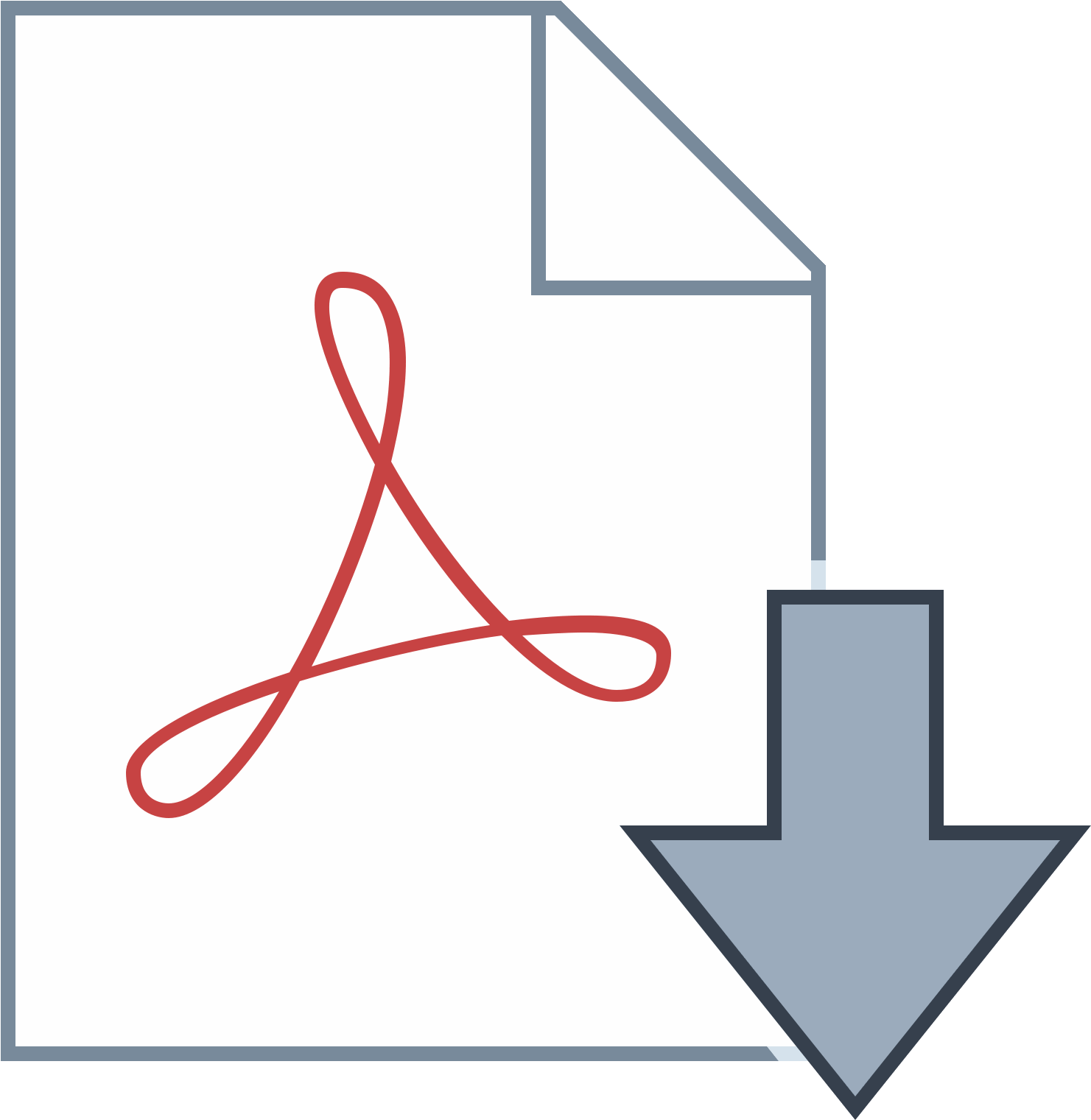 A White Paper With A Red Line And A Gray Arrow Pointing Down