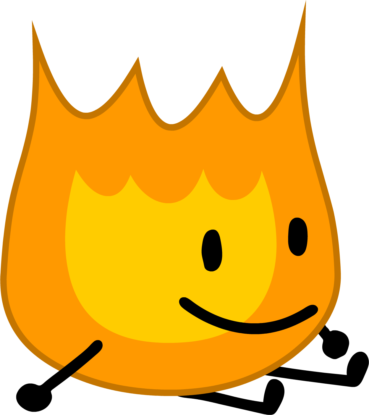 A Cartoon Fire With A Face And Arms