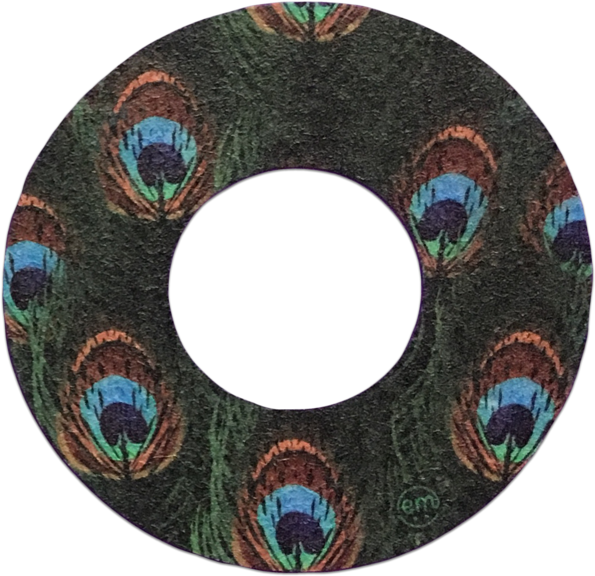 A Circular Object With Peacock Feathers