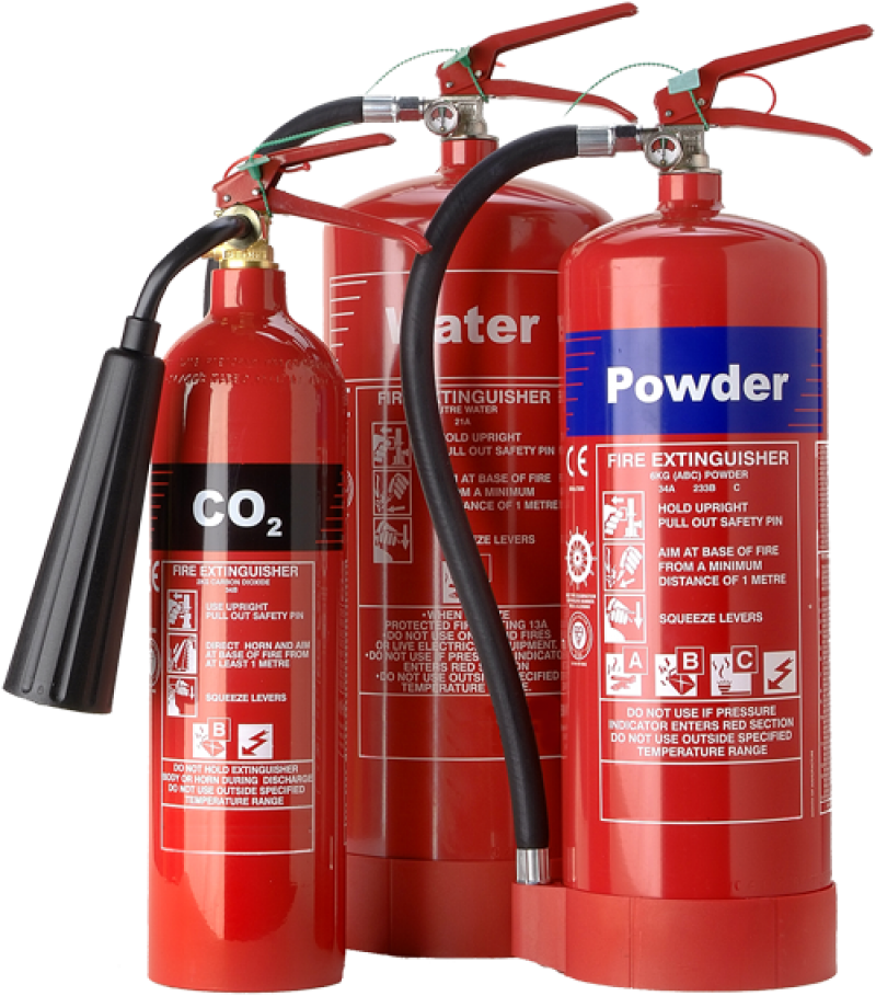 A Group Of Fire Extinguishers