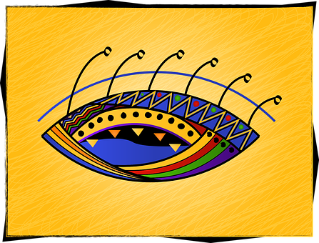 A Colorful Eye With Many Wires