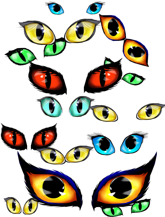 A Group Of Colorful Eyes