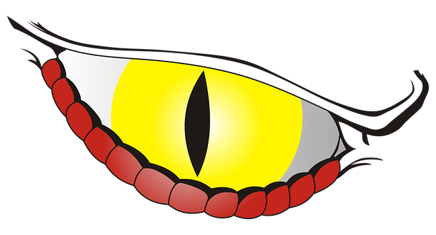 A Yellow Eye With Red Teeth