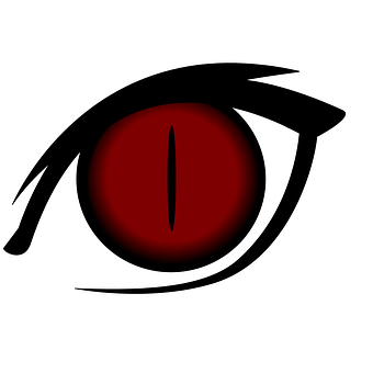 A Red Eye With Black Outline