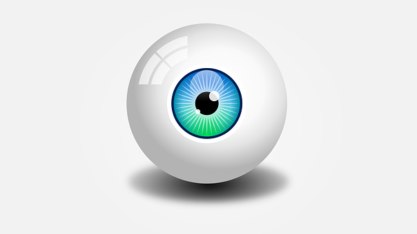 A White Ball With Blue Eyeball