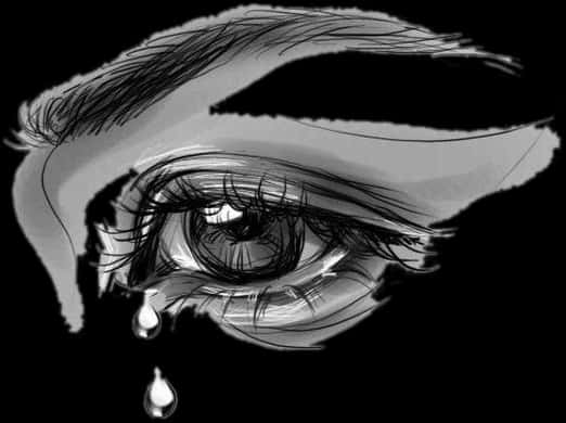 A Drawing Of A Crying Eye