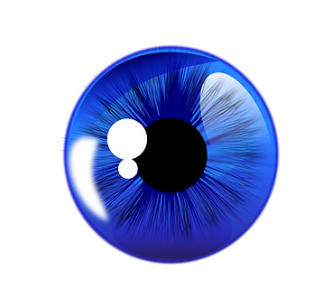 A Blue Eyeball With Black Pupil And Eyelashes
