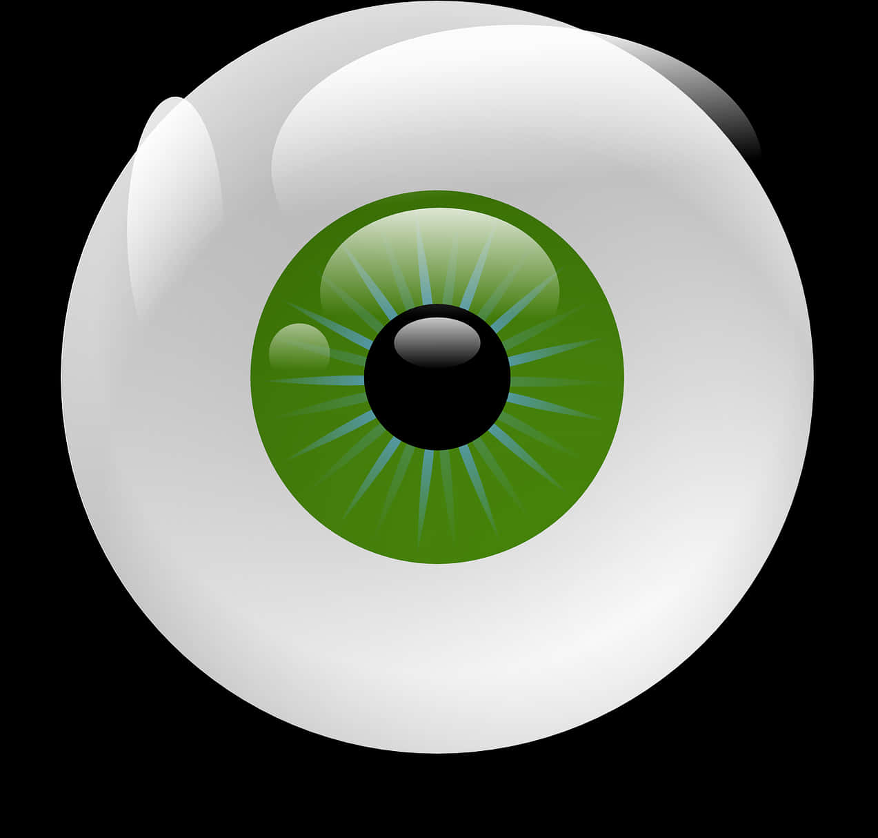 A Green Eyeball With Blue Pupil
