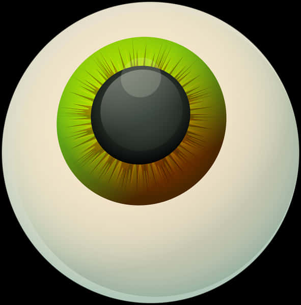 A Green Eyeball With Black Pupil