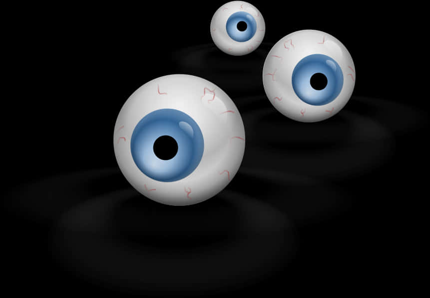 A Group Of Blue And White Eyeballs
