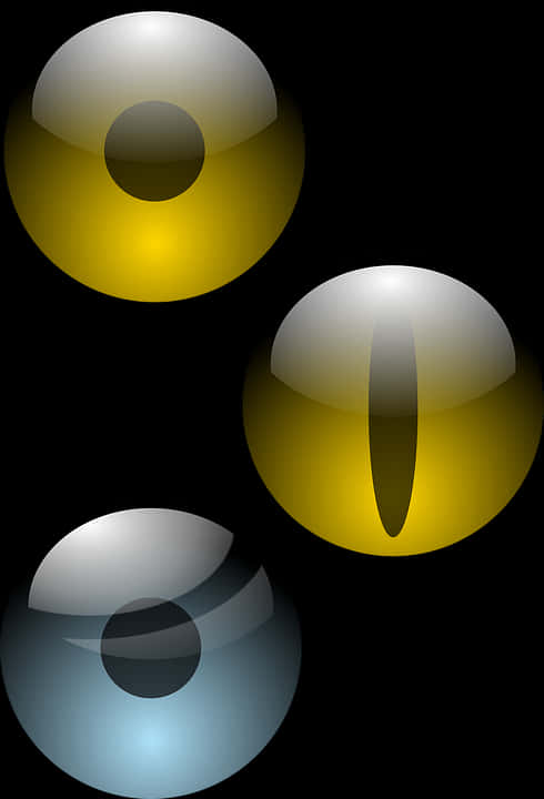 A Group Of Yellow And Grey Spheres