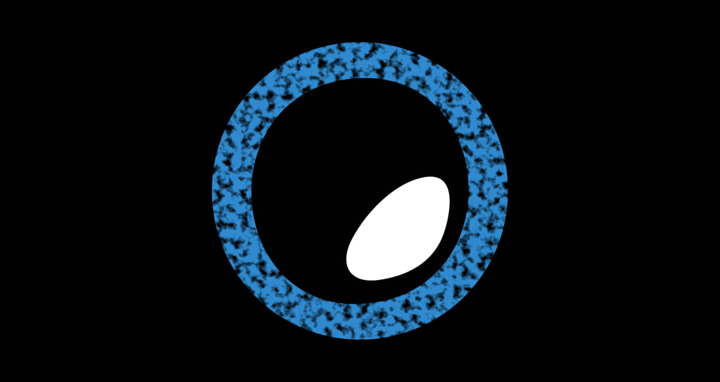 A Blue Circle With A White Oval In It