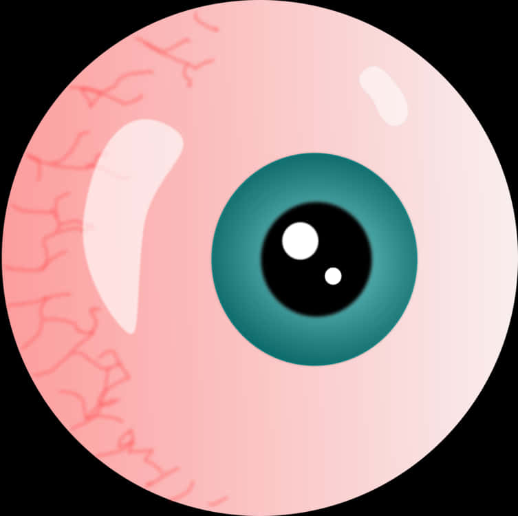 A Pink Eyeball With Blue Eye And Black Background
